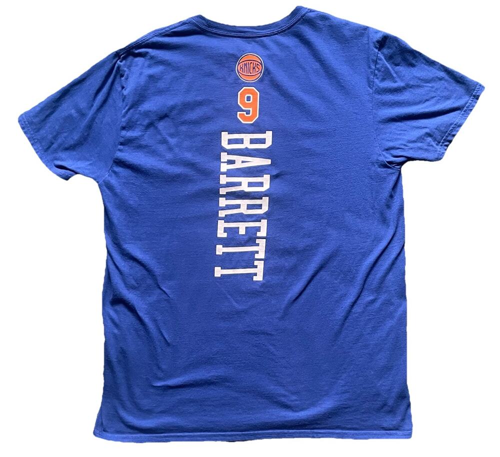 RJ Barrett New York Knicks T-Shirt Men’s Large Blue Fanatics NBA Basketball Tee
